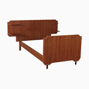Single Bed Structure with Mahogany Veneer, Italy, 1960s