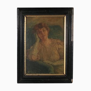 Portrait of Woman, 20th Century, Oil Painting on Canvas