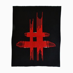 Abstract Tapestry in Red & Black by Liesbeth Wiersma, 1969