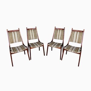 Chaises de Salon Mid-Century en Teck de R. Huber & Co, Set de 4
