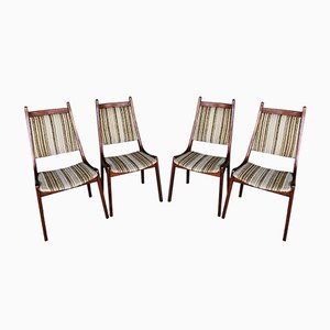 Chaises de Salon Mid-Century en Teck de R. Huber & Co, Set de 4