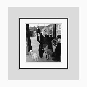 Taylor and Poodle Silver Gelatin Resin Print Framed in Black by Stanley Sherman