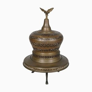 Calentador Bell veneciano antiguo de cobre y latón