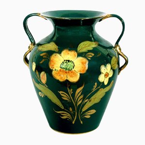 Vaso dipinto a mano con oro di Maioliche Artistiche Sesto Fiorentino, Toscana, anni '20