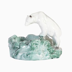 Eisbär Skulptur aus Porzellan von Ditmar Urbach, 1950er