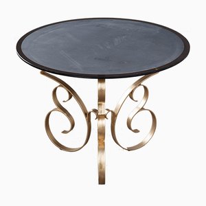 French Art Deco Side Table in Wrought Iron, 1930s