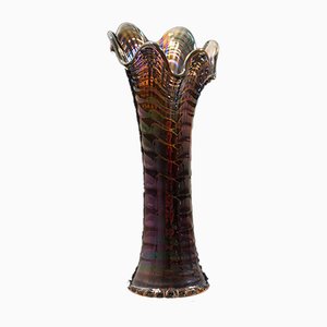 Vintage English Decorative Carnival Glass Vase, 1940s
