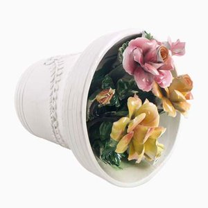 Ornement Floral en Porcelaine de Bassano, 1940s