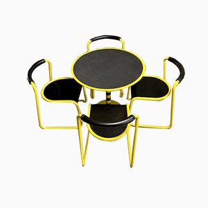 Postmoderne Milano 84 Stühle & Tisch von Airon, 1980er, 5er Set