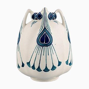 Vase mit Vier Griffen aus Handbemaltem Keramik von Alf Wallander für Rörstrand