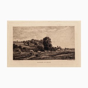 Charles-françois Daubigny - Landscape Berri - Aguafuerte - Siglo XIX