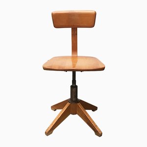 Mid-Century German Wooden Swivel Chair from Sedus