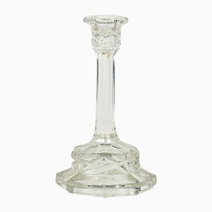 Engraved Cut Glass Candleholder, Italy, 1980s