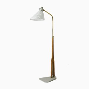 Wood and Brass Floor Lamp from ASEA
