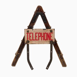 Enamel Telephone Sign, 1950s