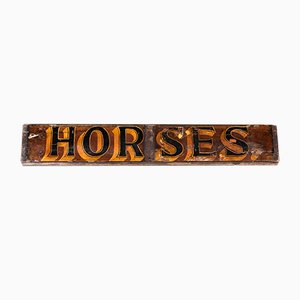 Hand-Painted Horses Sign, 1930s