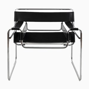 Sedie Wassily modello B3 di Marcel Breuer, 1989, Set o 2