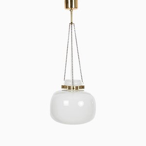 White Glass Continental Pendant Lights, Set of 2