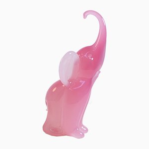 Elephant Sculpture in Pink Murano Glass by Archimede Seguso, 1950s