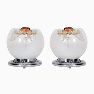 Murano Glass Table Lamps from Mazzega, 1970s, Set of 2