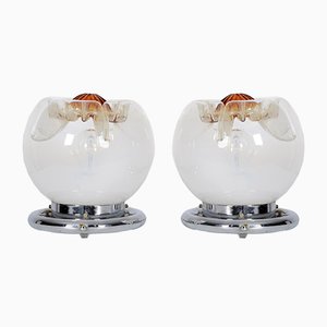 Murano Glass Table Lamps from Mazzega, 1970s, Set of 2