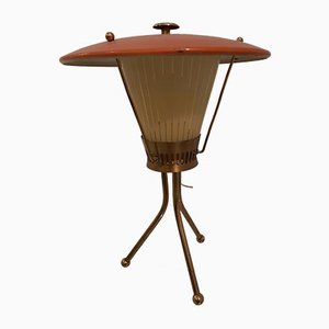 Italienische Dreibeinige Tischlampe aus Messing & Glas von Stilnovo, 1950er