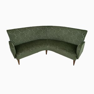 Italienisches Mid-Century Samt & Damast Sofa, 1950er