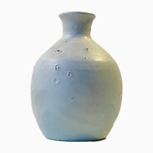 Blaue Moderne Skandinavische Steingut Vase von Soren Vaelds