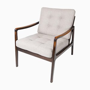 Teak and Grey Wool Teak Easy Chair by Kai Kristiansen