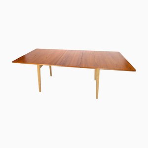 Dining Table in Teak and Oak with Extensions by Hans J. Wegner