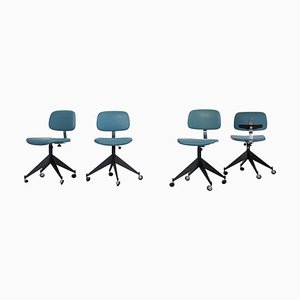 Blue Mid-Century Office Chairs by Velca Legnano, Set of 4