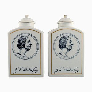 Tea Caddies in Porcelain from Bing & Grondahl H. C. Andersen, Set of 2