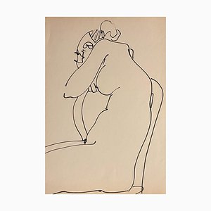 Tibor Gertler, Internal Nude, Ink Drawing, 1950s