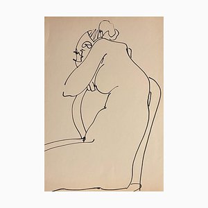 Tibor Gertler, Internal Nude, Ink Drawing, anni '50