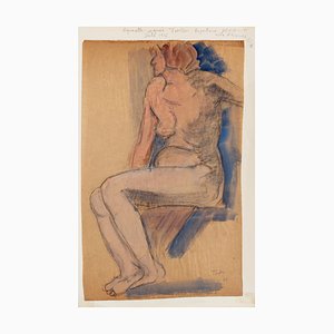 Sconosciuto, Nude of Woman, Mixed Media, 1926