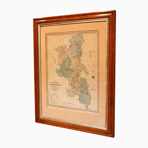 Buckinghamshire Map in a Maple Frame