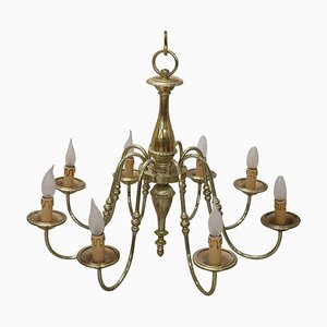 Gilt Brass Ceiling Lamp, 1950s