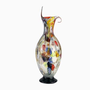 Murrine & Silver Vase aus Murano Glas von Valter Rossi für VRM