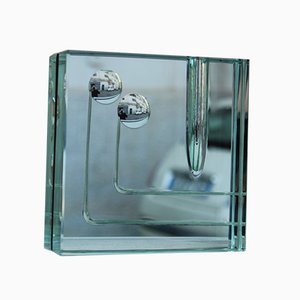 Verspiegelte Kristallglas Vase von Gallotti & Radice, 1960er
