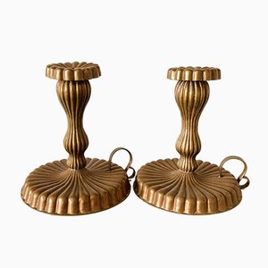 Austrian Art Nouveau Copper Candleholders, 1930s, Set of 2