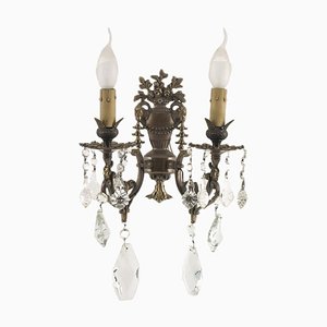 Antique Neoclassical Bronze and Gold Sconces, Set of 2