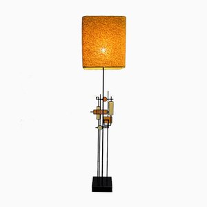 Lampada da terra Mid-Century moderna in ferro battuto e vetro di Svend Aage Holm Sørensen, Danimarca