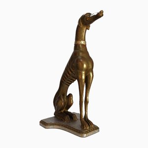 Escultura de perro Greyhound, década de 1900