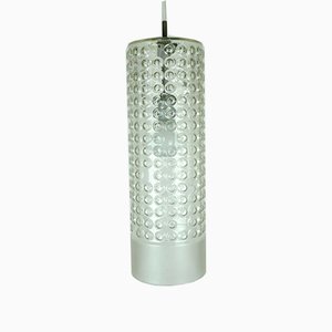 Large Cylindrical Bubble Glass Ceiling Lamp by Rolf Krüger for Staff, 1960s