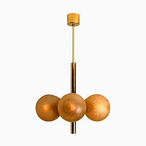 Molecular Chandelier with Six Smoked Hand Blown Glass Globes from Kaiser