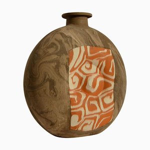 Large Decorative Studio Pottery Vase with Geometric Patterns