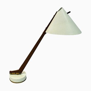 White Metal and Teak B54 Table Lamp by Hans Agne Jakobsson, 1950s, Sweden