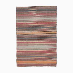 Tapis Kilim Oushak Vintage Fait Main en Laine, Turquie, 5x8