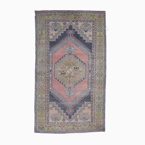 4x7 Vintage Turkish Oushak Handmade Wool Folk Art Carpet