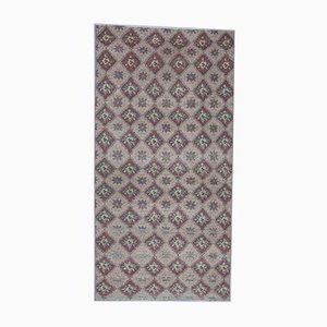 Tapis 4x8 Vintage Oushak Fait Main en Laine, Turquie